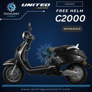 Motor Listrik United C2000 EV Motor C2000 Merek United Warna Rockin Black (Free Ongkir Jabodetabek)