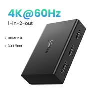 UGREEN กล่องแยกสัญญาณ อุปกรณ์เสริมคอมพิวเตอร์ 4k 60HZ HDR 1 in 2 out HDMI Splitter Dual simultaneous