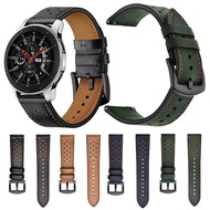 Top Quality For Samsung Galaxy Watch Active 2 22mm Leather Eyelet Sport Watch Band(Army Green)