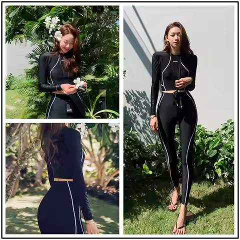 Split Wetsuit Diving Suit Long Sleeves Surf Suit Sunscreen Style Soft Swimsuit Beach clothes Wetsuit