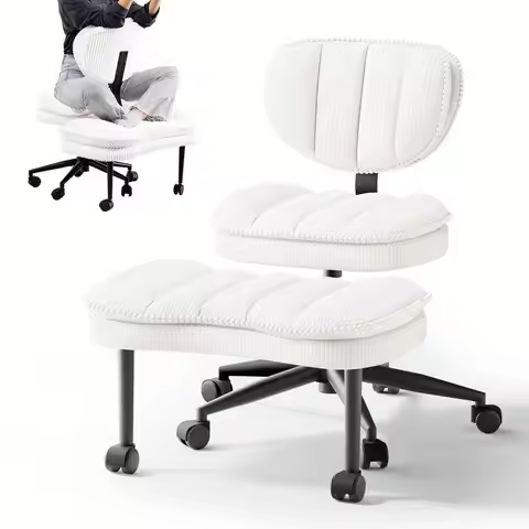 Legged Office Chair, Ergonomic Cloud Criss Cross Desk Chair, Meditation Chair with Wheels, Height Ad