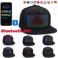 RGB Bluetooth LED Hip Hop Cap  Luminous Scrolling Message Baseball Cap  APP Control Party Customized