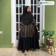 Safwah Set Rayon Premium Mix Crinkle Airflow / Gamis Kombinasi Set Bergo Free Khimar