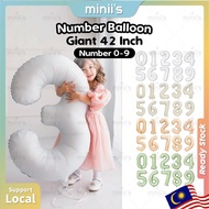 MINIIS INS Style 42 Inch Number Balloon 0-9 Number Foil Balloon Number Belon Nombor Besar Birthday N
