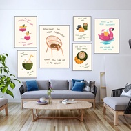 Croissant and coffee print, coconut, flamingo, cocktail art, summer boho floral print, cat illustration, record player poster, turntable print, inspirational quote print,