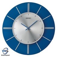 Seiko QXA800L QXA800 Blue Round Wall Clock