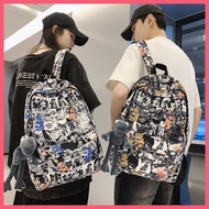 Schoolbag Backpack Travel Bag School Bag ONE PIECE Luffy Street Wear School Bag Male Comic Graffiti Travel Backpack Female Junior High School Student Large-Capacity College Student ONE PIECE Scho