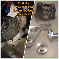 BREMBO P34 CALIPER 100% ORIGINAL & Bracket Front & Rear - Y15ZR