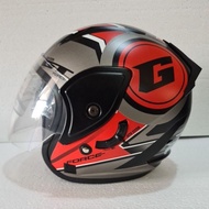 HELM HALF FACE DEWASA SNI GHM REVO G FORCE DOUBLE VISORBAHAN ABS ORIGINAL