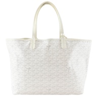 GOYARD Saint Louis PM 手提包，Goyardine Saint Louis，帆布 x 皮革，法國製造，白色，肩背包/手提包，敞口，女士 [二手]