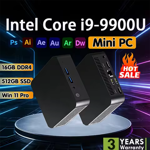 Portable Windows 11 Pro Intel Core i9-9900U 16GB RAM 1TB SSD WiFi 6 Gaming Mini Computer Office Stud