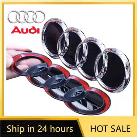 2026 Hot For Audi Refitted Four-Ring Flack LOGO Directly Covered Front Logo For Audi A4 A3 A5 A7 Q3 
