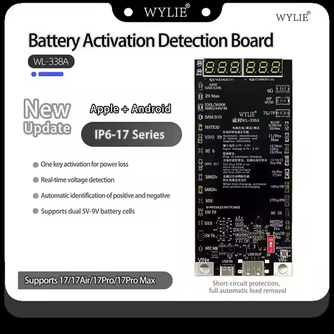 WYLIE WL-338A Mobile Phone Battery One Button Quick Activation Board for IPhone 6-17 Series & Androi
