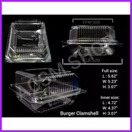 (300/500 pcs) BURGER CLAMSHELL OPS C12 - Square food container, clear/transparent container, c