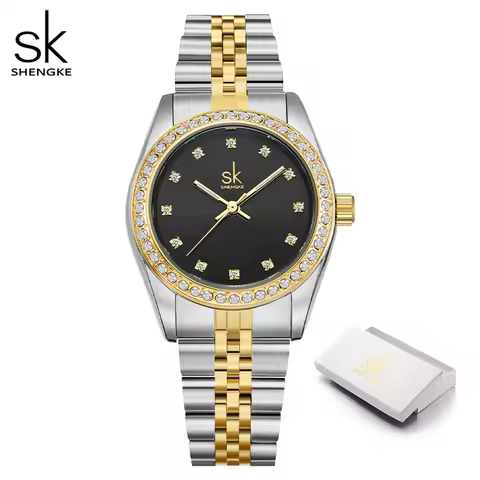 Shengke Women Watches Fashion Geneva Designer Ladies Watch Luxury Brand Diamond Quartz Gold Wrist Wa