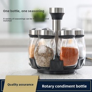 Rotating Base Seasoning Jar Set, 7-Piece Kitchen Spice Container & Organizer