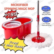 Easyshop888 Microfiber 360 spin mop &amp; bucket floor cleaning 88 spin mop with 2 mop heads