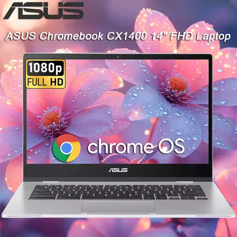 ASUS Chromebook CX1400 14" FHD Laptop, Intel Celeron N4500, 4GB RAM, Up To 320GB Storage(64GB eMMC+2