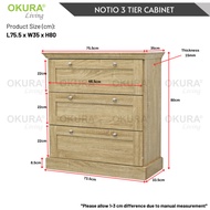 [CLEARANCE] OKURA 3-Tier Drawer Cabinet Storage Cabinet Multipurpose Organizer Wardrobe Almari Laci 