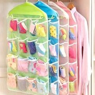 Over The Door Hanging Organizer, 16 Clear Pockets Hanging Shoe Racks Holders Behind Door 16-Pocket H