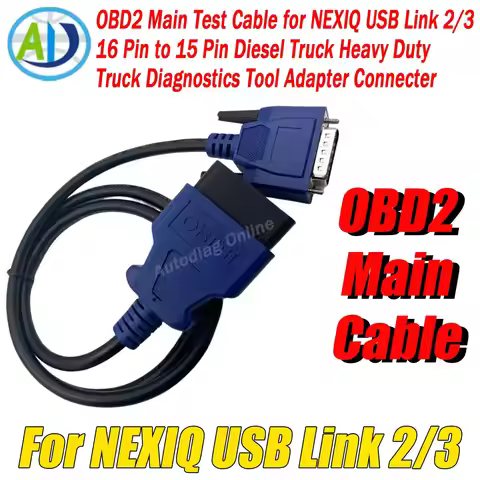 For NEXIQ USB Link 2/3 16 Pin to 15 Pin Diesel Truck Heavy Duty Truck Diagnostics Tool Adapter Conne