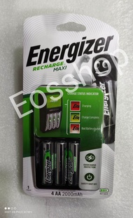 Charger Baterai Energizer Maxi AA Gratis Batre cas rechargeable casan batrai AA 4 Pcs