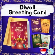 PartyMonkey Deepavali Greeting Card Tag Diwali Diya Lantern Light Tag Cards