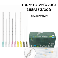 50pcs Tattoo Blunt-tip Cannula 21G 22G 23G 25G 27G 30G 18G Micro Body Piercing Needles 38/50/70MM Sy