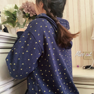 Áo Nỉ in Họa Tiết Phong Cách Ngọt Ngào Có Mũ Trùm Đầu Dày Nhẹ Y2K American College Style Áo Khoác Nữ