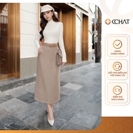 Xucca Decorated Straight Skirt CCHAT High Quality Evening Material 24CDZ2030ST