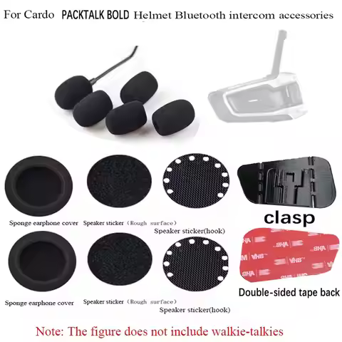 For Cardo PACKTALK BOLD Motorcycle Bluetooth intercom headset and microphone sponge with double-side