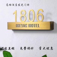 Hotel Luminous House Number Customized Stainless Steel led High-End Number Plate B & B Gaming Foot B
