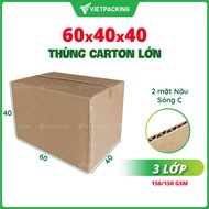 Combo 5 thùng carton 60x40x40 loại 3 lớp cứng cáp chất lượng cao