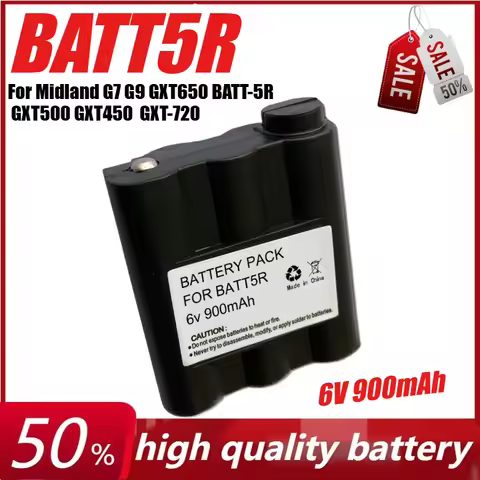 6V 900mAh BATT5R Battery for Midland G7 G9 GXT650 BATT-5R GXT500 GXT450 GXT-720 GXT-756 GXT900 GXT95