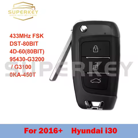 SUPERKEY For 2018 Hyundai I30 95430-G3100 95430-G3200 433MHz 0KA-450T Flip Remote Car Key Fob 4D60 8