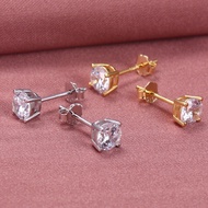 earring earring for women Qi Ai S925 Silver Four-Claw Zircon Earrings Simple Single Diamond Earrings