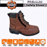 Original Guzzi Heavy Duty Steel Toe Steel Mid Plate Leather Safety Shoes Mid Cut Kasut Keselamatan 0