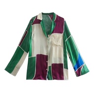 ชุดผู้หญิงnewแฟชั่นใหม่ดอกไม้พิมพ์เสื้อวินเทจแขนยาวปุ่มขึ้น Cuffs กับขนหญิงเสื้อ B Lusas ท็อปส์