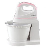 MISTRAL Hand Mixer MHM502 (Pink) Rotary 2.5L Plastic Bowl Stand 5 Speed Turbo Function Eject Button Dough Hook Beaters