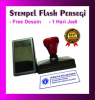 Stempel persegi Perusahaan logo nama tandatangan lunas stample flash stemple praktis stampel onlines