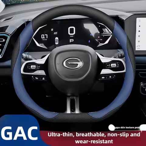 Leather Car Steering Wheel Cover for GAC GS8 Emkoo Emzoom GS4 Empow R Aion V M8 GA8 CS8 Interior Acc