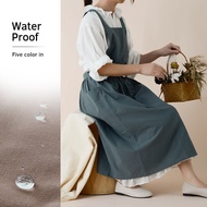 Cotton Waterproof Cotton Linen Literary Apron Kitchen Vest Apron Work Uniform