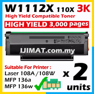 W1112A 110A W1112X 110X HP110A HP110X BLACK  BK K Compatible Laser Toner For HP Laserjet HP 108 HP10