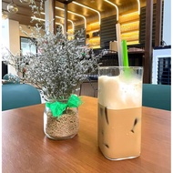 KC square glass cup 400ml - 500ml