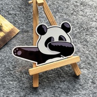 Funny Panda Cute Reflective Waterproof Car Sticker Decor Motorcycle Electric Scooter Automobile Body Window Windshield Fuel Tank Helmet Decal Accesories