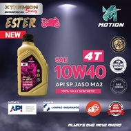 MOTION 4T 10w40 ESTER XTREMION API SP 1L Fully Synthetic Motorcycle Engine Oil Minyak Hitam Pelincir