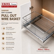 EXCEL Soft Closing Pull Out Wire Basket Kitchen Cabinet Organizer Chrome Slide Basket