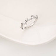 AR-Kang Collection** AKR475 แหวนเงินแท้ แหวนแถวครึ่งวง สวยเก๋ White Cz AAAAA (เงินแท้92.5%)