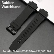 For Casio AE-1500WH W-737 DW-291 WS1500 Watch Strap 18mm Soft Resin Rubber Watchband Sports Replacem