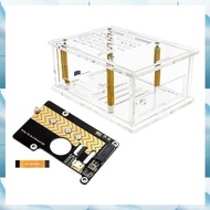[G V W E] Acrylic Case for PoE M.2 HAT+ (B) & PCIe to M.2 Board (D) +M.2 SSD Expansion Board for PoE